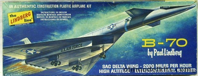 Lindberg 1/169 B-70 SAC Bomber (XB-70), 567-100 plastic model kit